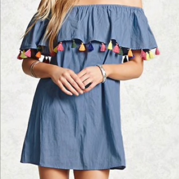 Denim tassel dress - Picture 1 of 3
